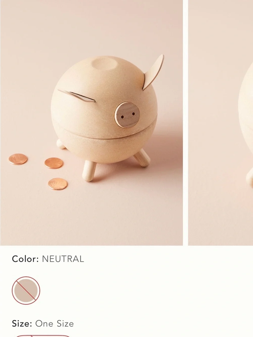 PlanToys Natural Brown Piggy Bank - Kids Toy